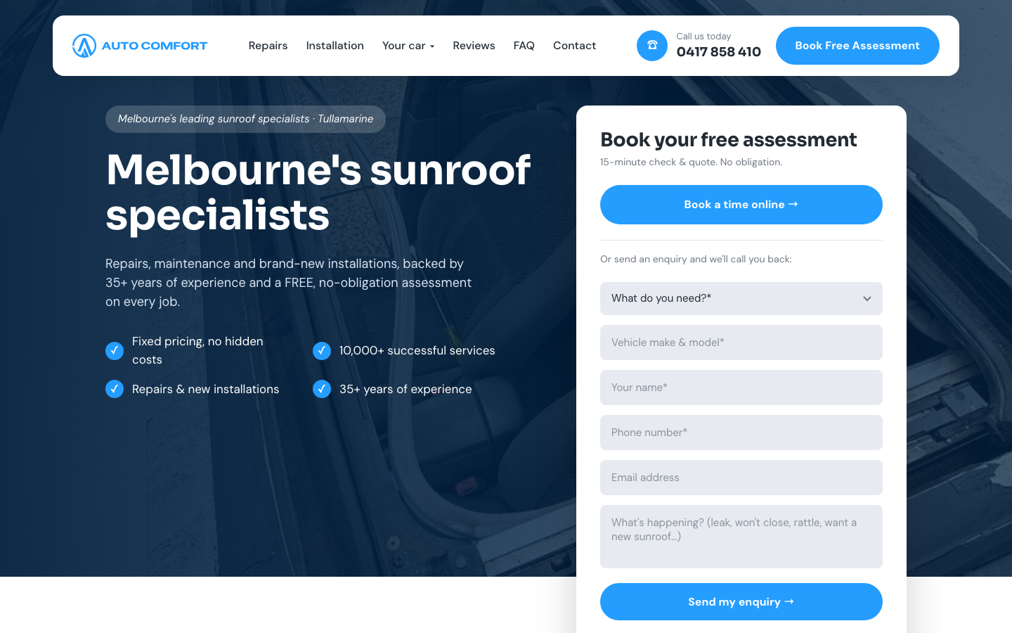 Auto Comfort website