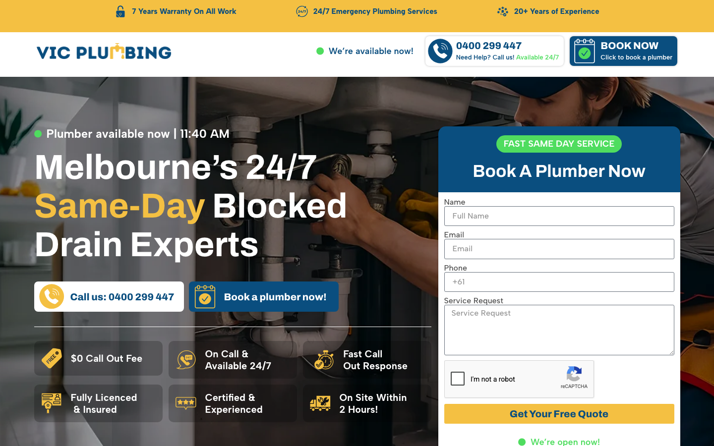 VIC Plumbing website
